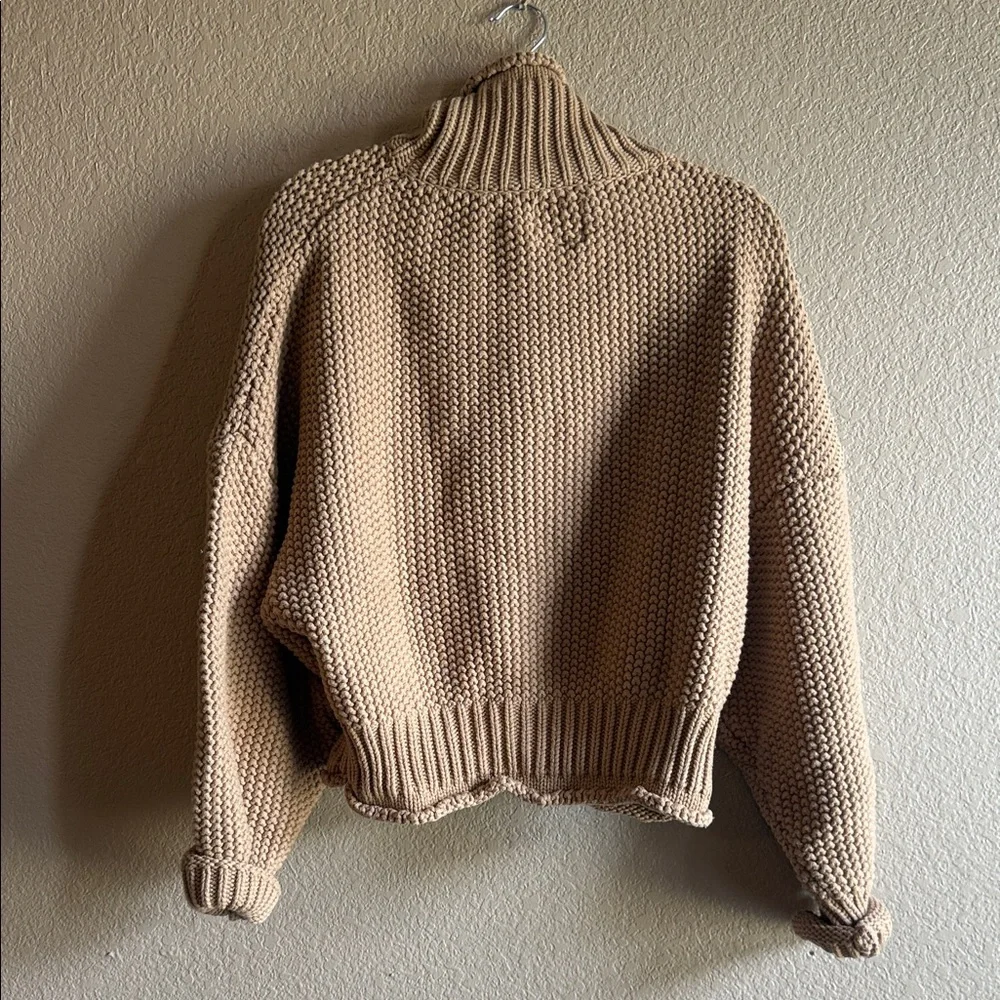 Allfenix 100% Cotton Tan Knit Sweater - Picture 3 of 3